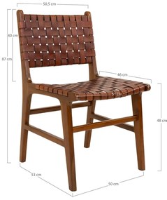 Hnedé jedálenské stoličky z teakového dreva v súprave 2 ks Perugia – House Nordic