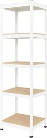 Regál 180x40x40 cm lakovaný 5-policový, nosnosť 875 kg - biely