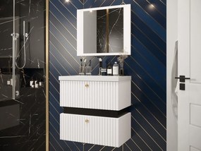 Kúpeľňový nábytok Syliko VI, Sifón: bez sifónu, Umývadlo: nie, Farby: biela/biela + čierna