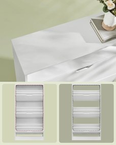 Skrinka na topánky s 3 dvierkami, botník, 24 x 60 x 139 cm, biela