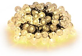 Brilagi- solárny dekoratívny LED reťazec BUBBLE 200xLED/8 režimov 20m IP65 teplá biela