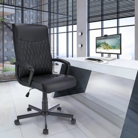 Dekorstudio Kancelárske otočné kreslo COMFORT - čierna ekokoža