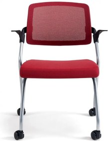 bestuhl -  BESTUHL Konferenčná rokovacia stolička U20 BLACK červená na kolieskách