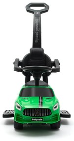 Baby Mix Detská odrážadlo so zvukom a vodiacoutyčou Racer, zelená