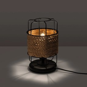 Stolná lampa Gizur, 1x šnúra/čierne Drôt || Kovené tienidlo