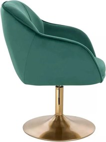 LuxuryForm DESIGN Stolička AVOLA VELUR na zlatom tanieri - zelená