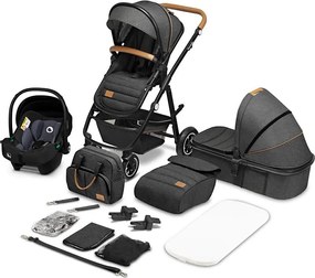 Lionelo - Kombinovaný kočík 3 v 1 AMBER sivý grafit