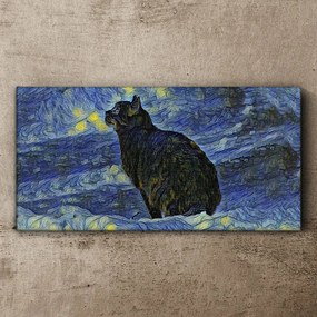 Obraz canvas Abstrakcia mačka nočné hviezda