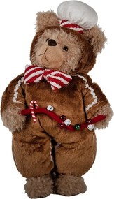 Vianočné dekorácie stojaci plyšový medveď v oblečku Teddy Bear - 22*16*43 cm