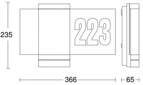 Steinel 067205 - LED Domové číslo so senzorom L270SC LED/7,8W/230V IP44