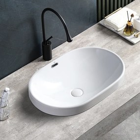 BPS-koupelny Keramické umývadlo na dosku HYD-NL-WH-590 59x40,5 cm, biele