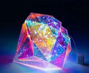 Priehľadná lampička v tvare diamantu Diamond Led - 40*40*40 cm