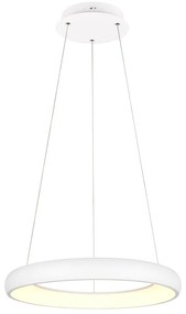 Biele LED stmievateľné závesné svietidlo s kovovým tienidlom ø 62 cm Cardona – Trio