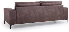 Hnedá pohovka z imitácie kože 224 cm Copenhagen - Scandic