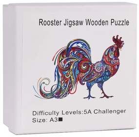 KIK KX5371 Drevené puzzle kohút A3 83 prvkov