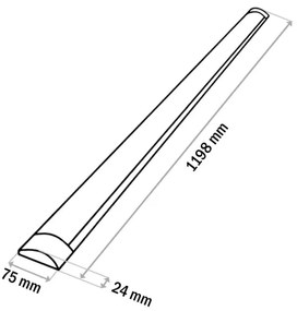 LED Podlinkové svietidlo QTEC LED/36W/230V 120 cm čierna