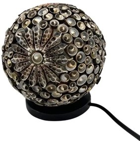 Nočná lampa z morských mušlí tmavá 15cm