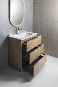 Sapho Sapho, CIRASA umývadlová skrinka 59,2x75x46cm, 3x zásuvka, biela lesk, CR631-3030