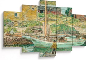 Obraz - Childe Hassam, Oyster Sloop, Cos Cob, reprodukcia (150x105 cm)