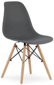 Set dvoch jedálenských stoličiek OSAKA tmavosivé (hnedé nohy) 2ks