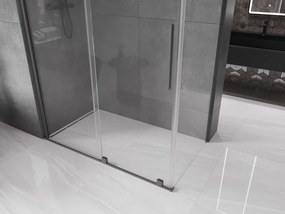 Mexen Velar, sprchový kút s posuvnými dverami 140 x 75 cm, 8mm číre sklo, brúsený grafit, 871-140-075-01-95