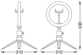 Ledvance -LED Stmievateľná lampa so stojanom a držiakom na vlogovanie LED/5,5W/USB
