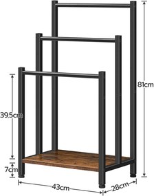 Vešiak na uteráky Vasagle Leon hnedý/čierny