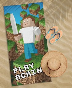 Detská plážová osuška Minecraft 100% bavlna Šírka: 70 cm | Dĺžka: 140 cm