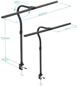Stolná LED lampa ALVARO, základňa, diaľkový ovládač