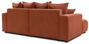 Oranžová zamatová rohová pohovka Enjoy – Bobochic Paris