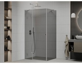 Mexen Roma, sprchovací kút 80 (dvere) x 120 (stena) cm, 6mm šedé sklo, chrómový profil, 854-080-120-01-40