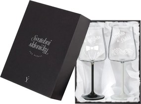 Svadobné poháre na víno Wedding s kryštálmi 2 ks