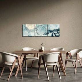Obraz - Maľba splnu (s hodinami) (90x30 cm)
