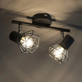 Inteligentné reflektorové svietidlo čierne otočné a naklápacie vrátane 2 Wifi P45 - Mosh