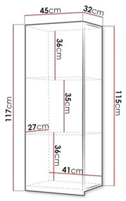 Nástenná skrinka CALABRINI 117x45 cm biela