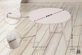 Konferenčný stolík Minot - v45 x Ø60 cm - Svetlo sivá