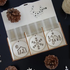 SENTOP | Vianočné ozdoby z dreva a plastu, Vianočné dekorácie drevené , drevené doplnky PR0099-Christmas deco HEU-