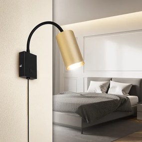 Brilagi - Flexibilná nástenná lampa SELE 1xGU10/30W/230V čierna/zlatá