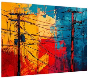 Obraz - Abstraktné elektrické vedenie (70x50 cm)