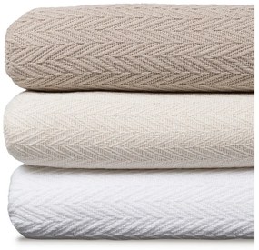 Krémovobiely pléd z recyklovanej bavlny 180x260 cm Spike – Ixia