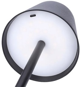 SOLIGHT LED nabíjacia lampička Lucca, 120lm, zmena CCT, stmievanie, čierna