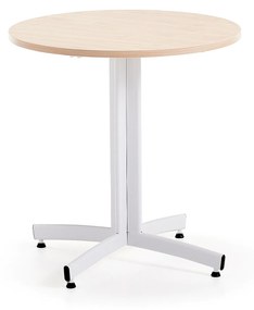 Okrúhly stôl SANNA, Ø700x720 mm, biela/breza