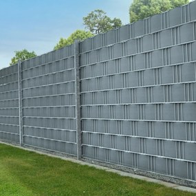 InternetovaZahrada PVC ochranný pás na plot 4 kusy - svetlo sivá