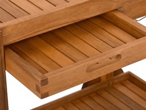 Záhradný servírovací stolík na kolieskach GRIL PARTY, akáciové drevo