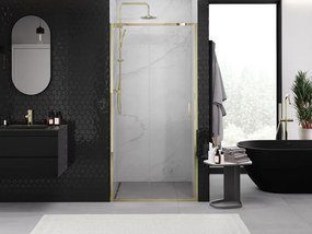 Mexen Exo, posuvné sprchové dvere 90 cm, číre sklo, zlatá, 8151-090-000-50-00
