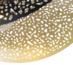 Orientálne závesné svietidlo čierne so zlatom 50 cm - Japke