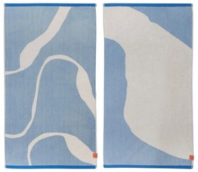 Bielo-modré uteráky v súprave 2 ks z Bio bavlny 50x90 cm Nova Arte – Mette Ditmer Denmark