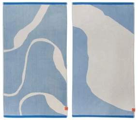 Bielo-modré uteráky v súprave 2 ks z Bio bavlny 50x90 cm Nova Arte – Mette Ditmer Denmark