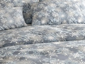 Flanelové obliečky z mikrovlákna SNOWFLAKE modro-sivé Rozmer obliečky: 70 x 90 cm | 140 x 220 cm