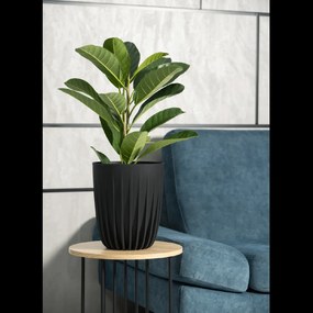 Kvetináč MIRA 145 mm ECO RECYCLED – čierny *9127*